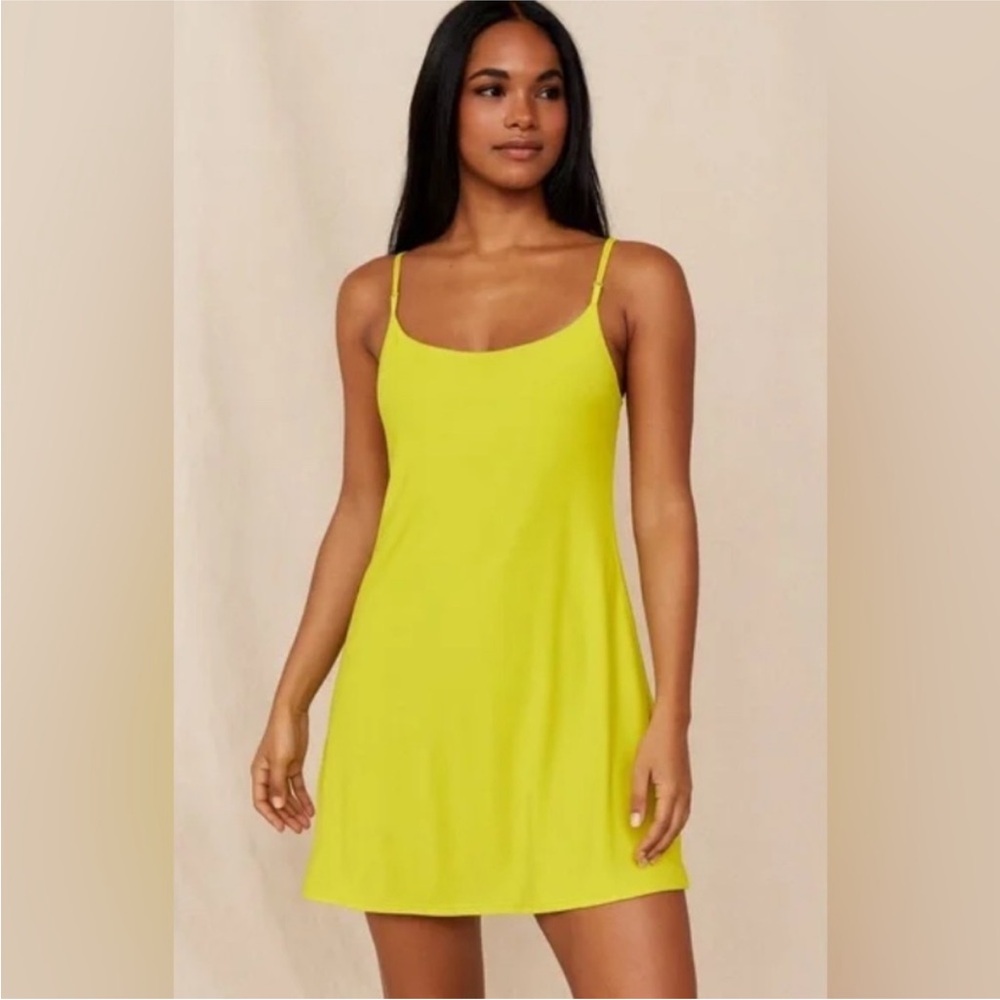 Abercrombie Traveler Mini Dress in Chartreuse